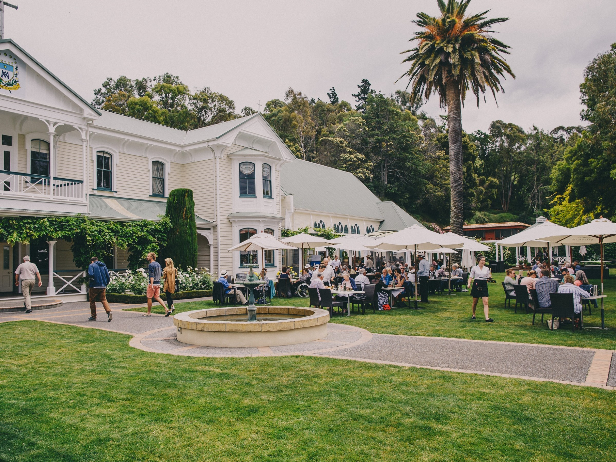 a group of people in a park