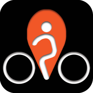 cycling icon black and orange